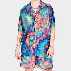 Adidas AOP Mesh Tie Dye Shirt Shorts Set Size Small NWT